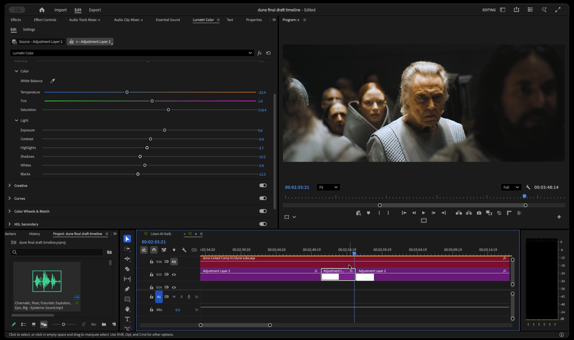 Lumetri Color grading pass