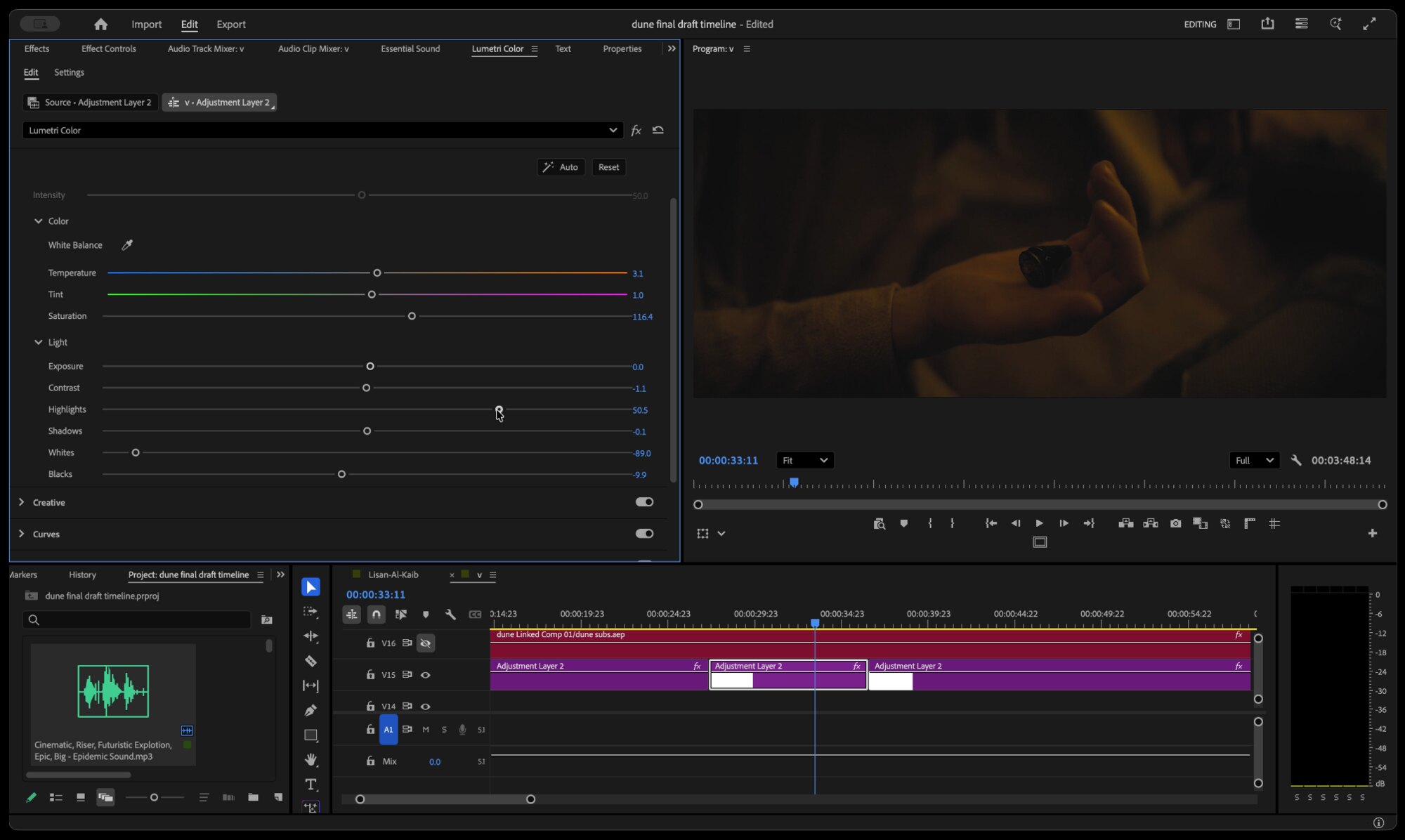 Colour wheels & light adjustments